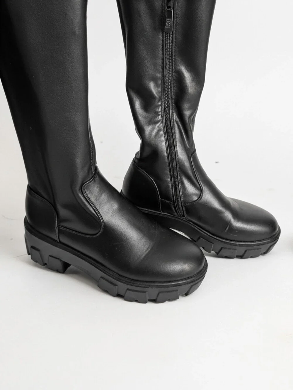 Azalea Wang Late Nights Over The Knee Platform Boot In Black Size 7